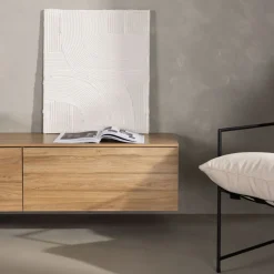FRIHAMN Meuble TV suspendu 2 tiroirs en bois L160cm