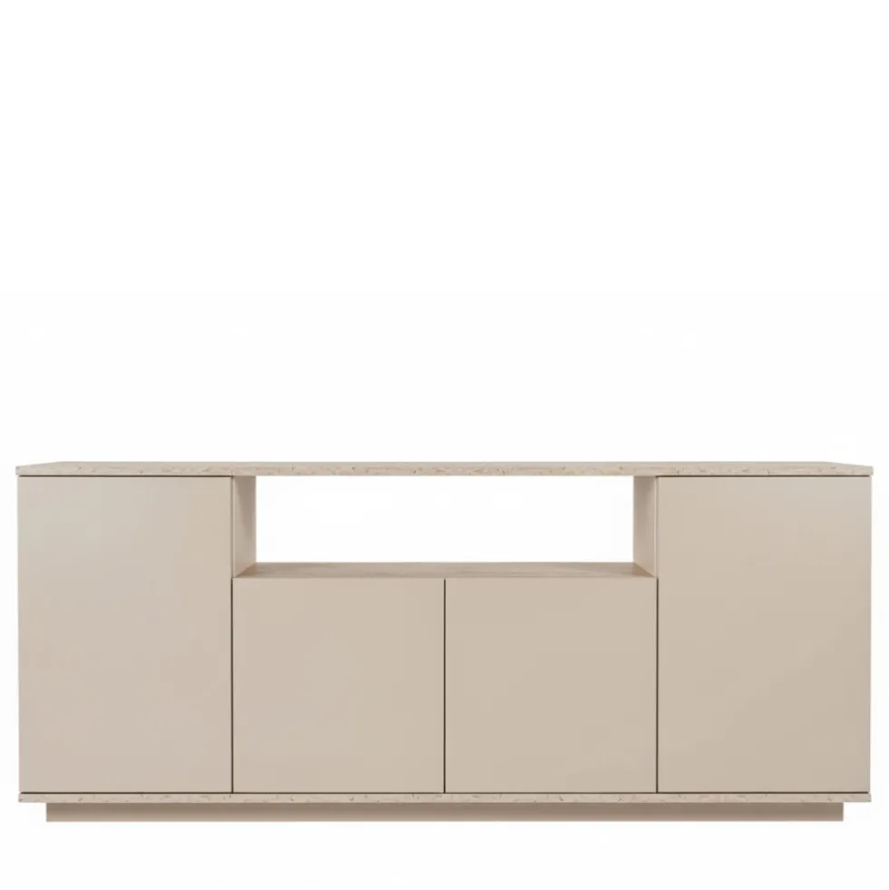 FRITZ Buffet 4 portes effet travertin L180cm