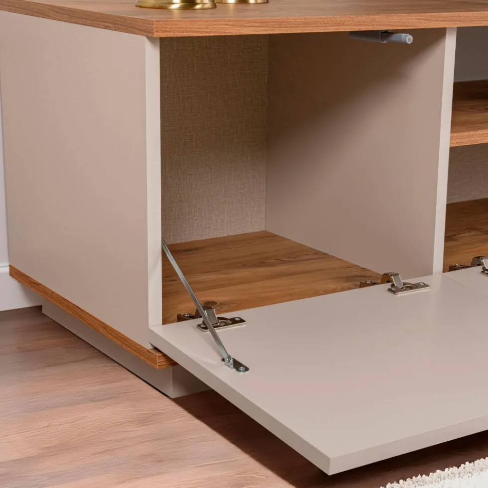 FRITZ Meuble TV 3 portes en bois L180cm