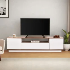 FRITZ Meuble TV 3 portes en bois L180cm