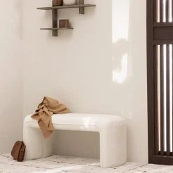 FULL Banc rembourré en tissu bouclette L100cm