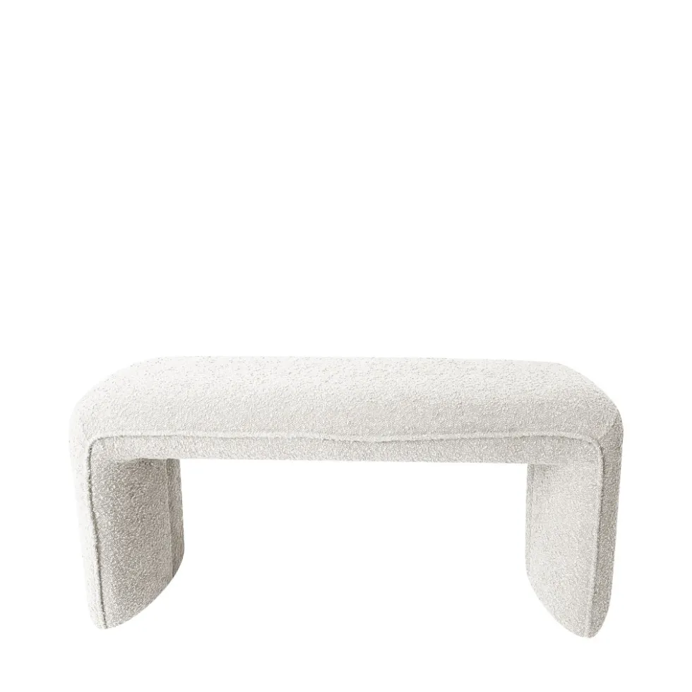 FULL Banc rembourré en tissu bouclette L100cm