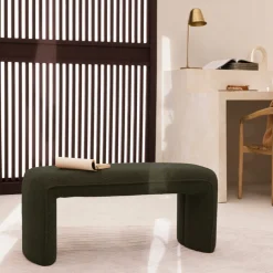 FULL Banc rembourré en tissu bouclette L100cm
