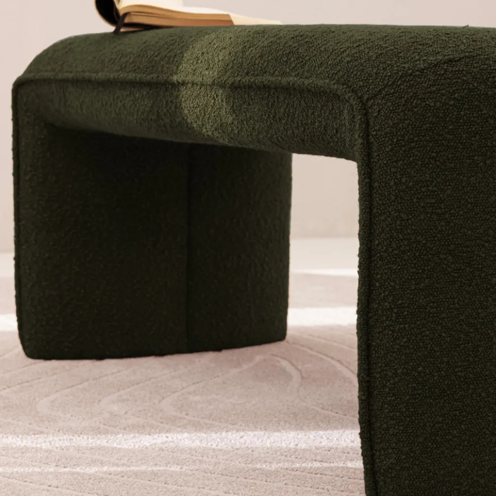 FULL Banc rembourré en tissu bouclette L100cm