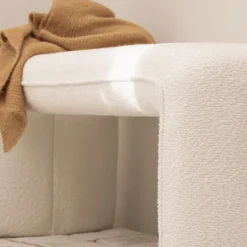 FULL Banc rembourré en tissu bouclette L100cm