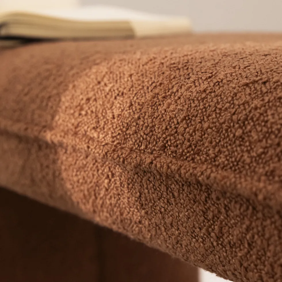 FULL Banc rembourré en tissu bouclette L100cm