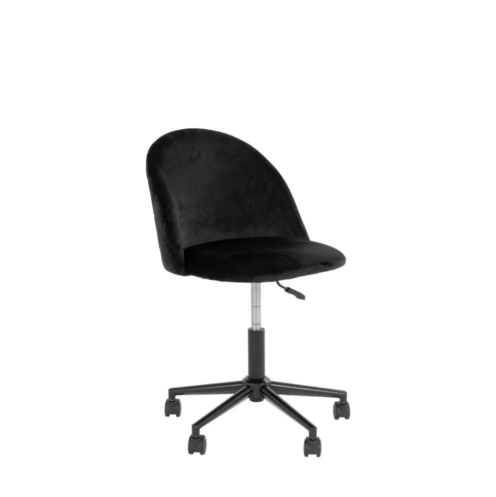 GENEVE Chaise de bureau à roulettes en velours
