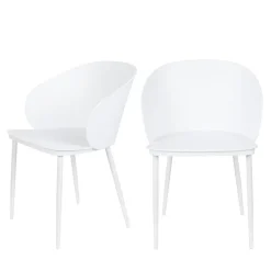 GIGI Lot de 2 chaises en résine et métal