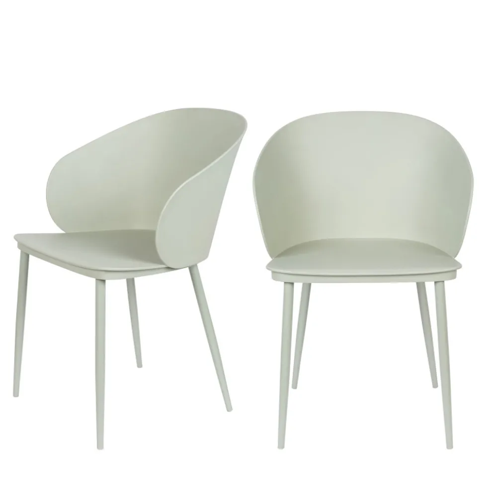 GIGI Lot de 2 chaises en résine et métal