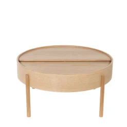 GISELE Table basse ronde avec rangement en bois ø80cm