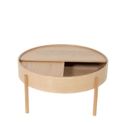 GISELE Table basse ronde avec rangement en bois ø80cm