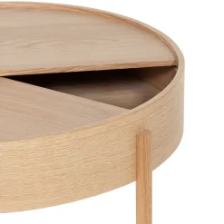 GISELE Table basse ronde avec rangement en bois ø80cm