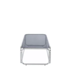 GLISS Table basse en verre pieds chrome