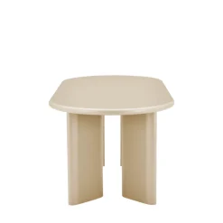 GLOSSI Table à manger 6 personnes ovale en bois laqué
