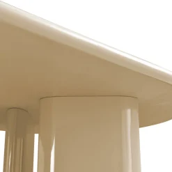 GLOSSI Table à manger 6 personnes ovale en bois laqué