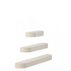 GLOW Lot de 3 étagères aux bords arrondis en bois