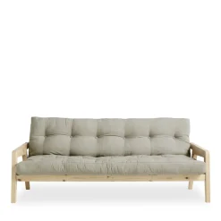 GRAB Canapé convertible en bois naturel et tissu