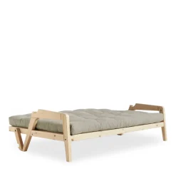 GRAB Canapé convertible en bois naturel et tissu