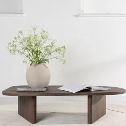 GRONVIK Table basse organique en bois 130x65cm