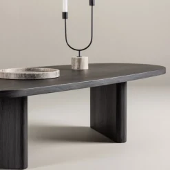 GRONVIK Table basse organique en bois 130x65cm