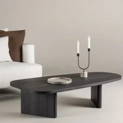 GRONVIK Table basse organique en bois 130x65cm