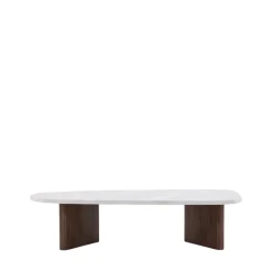 GRONVIK Table basse organique effet marbre 130x65cm