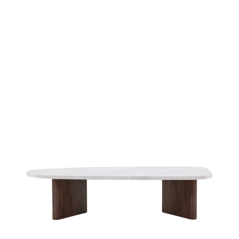 GRONVIK Table basse organique effet marbre 130x65cm