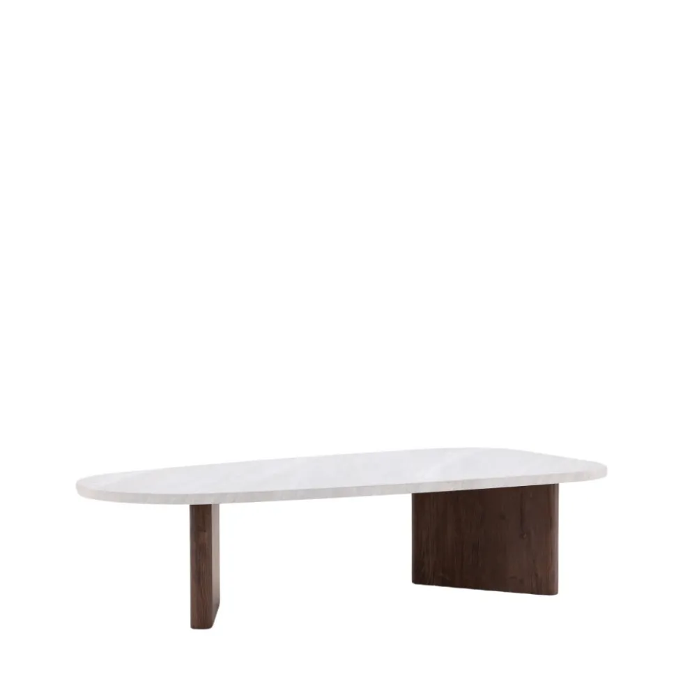 GRONVIK Table basse organique effet marbre 130x65cm