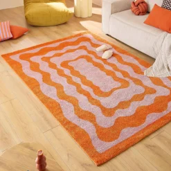 GROOVE Tapis vintage à motif festonné