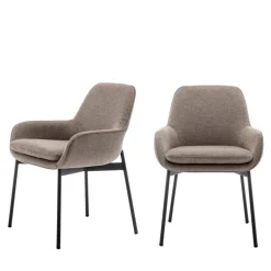 HAAS Lot de 2 fauteuils de table en tissu et métal