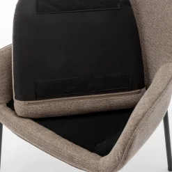 HAAS Lot de 2 fauteuils de table en tissu et métal