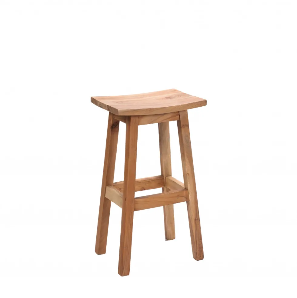 HANOTILO Tabouret de bar en acacia H66cm