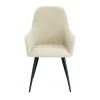 HARBO Lot de 2 fauteuils de table en tissu bouclette et métal