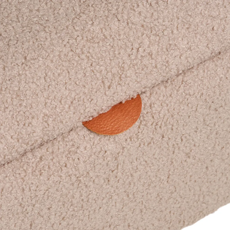 HARLOW Banc coffre en tissu bouclette et bois L95cm