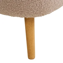 HARLOW Banc coffre en tissu bouclette et bois L95cm