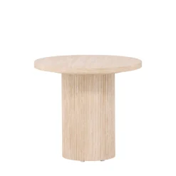 HARON Table d'appoint ronde effet travertin ø50cm
