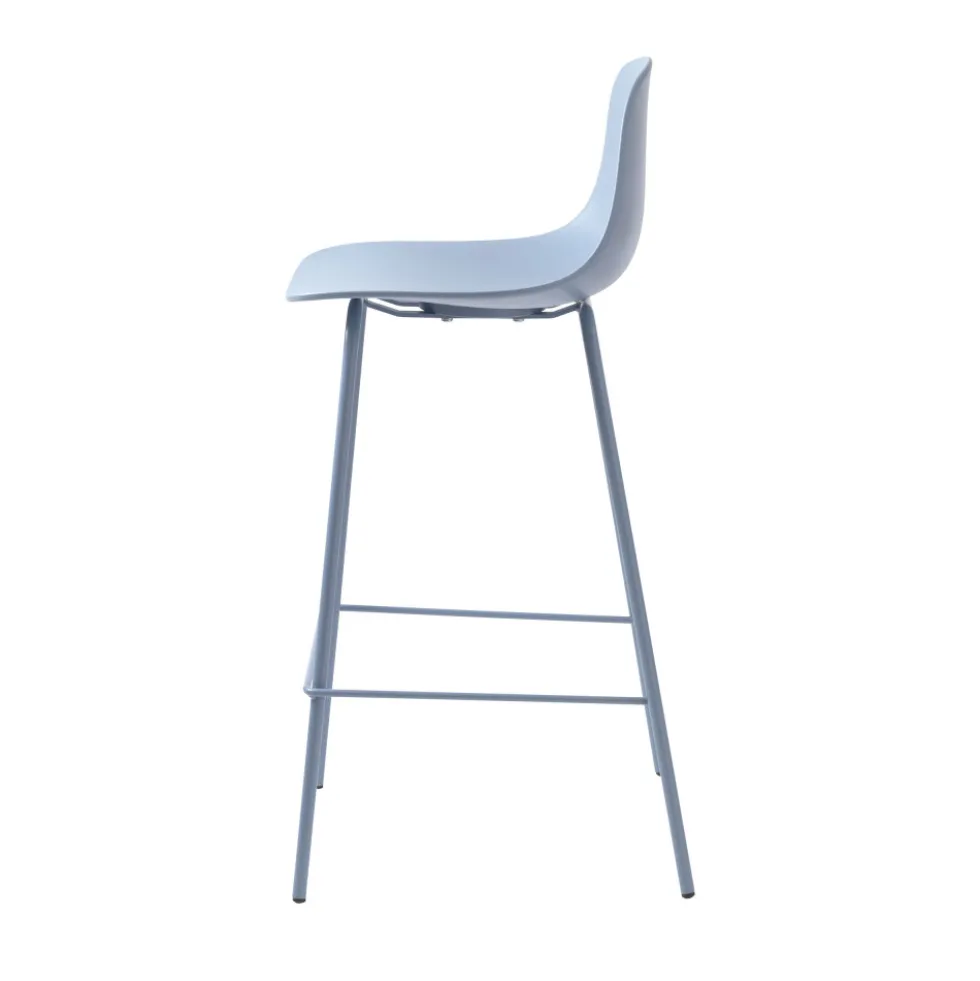 HEL Lot de 2 chaises de bar en plastique et métal H67,5cm