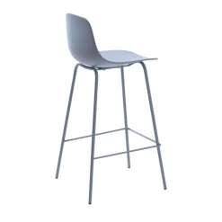 HEL Lot de 2 chaises de bar en plastique et métal H67,5cm