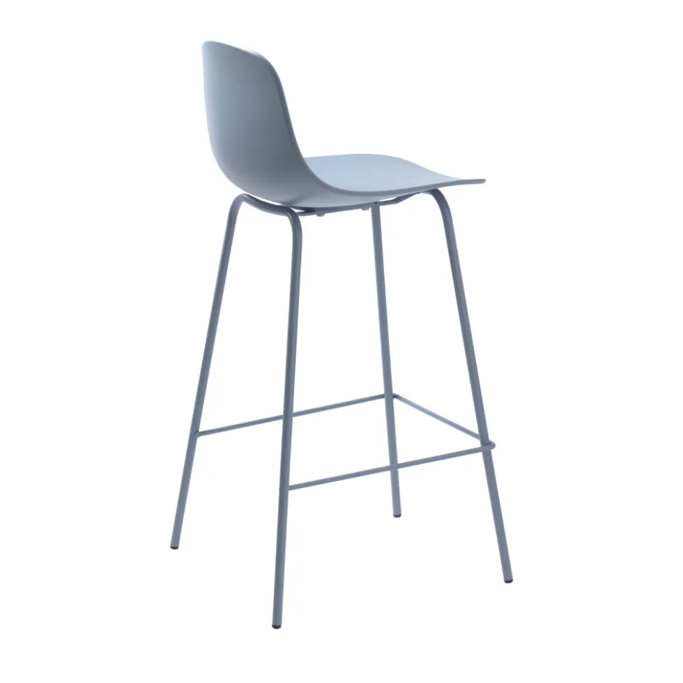 HEL Lot de 2 chaises de bar en plastique et métal H67,5cm