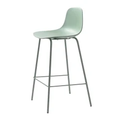 HEL Lot de 2 chaises de bar en plastique et métal H67,5cm