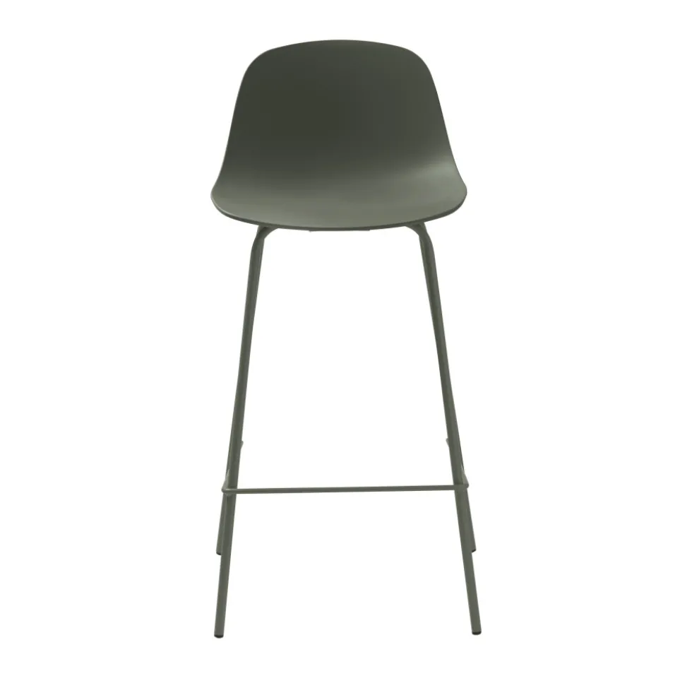 HEL Lot de 2 chaises de bar en plastique et métal H67,5cm