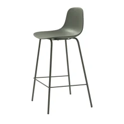 HEL Lot de 2 chaises de bar en plastique et métal H67,5cm