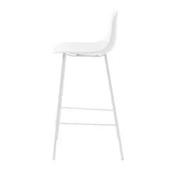 HEL Lot de 2 chaises de bar en plastique et métal H67,5cm