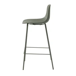 HEL Lot de 2 chaises de bar en plastique et métal H67,5cm