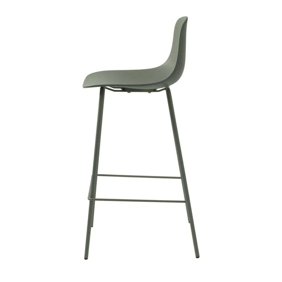 HEL Lot de 2 chaises de bar en plastique et métal H67,5cm