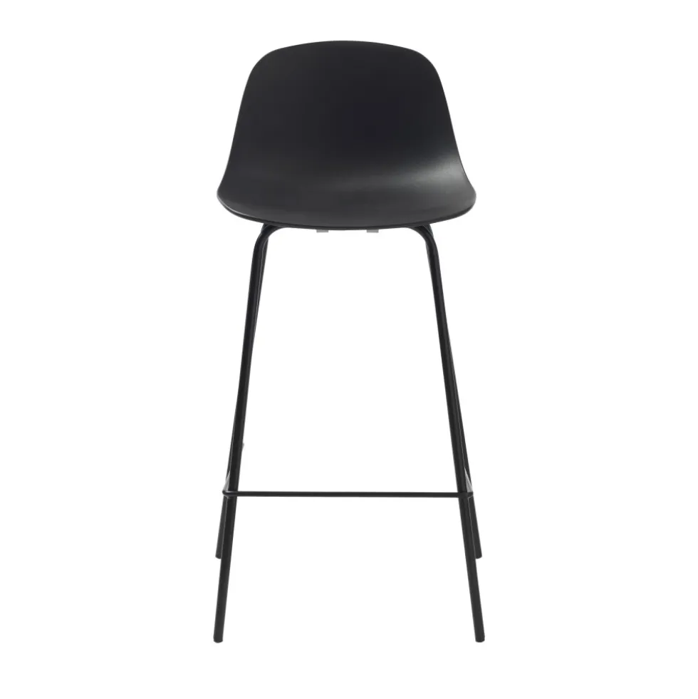 HEL Lot de 2 chaises de bar en plastique et métal H67,5cm