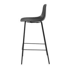 HEL Lot de 2 chaises de bar en plastique et métal H67,5cm