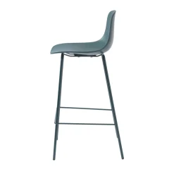HEL Lot de 2 chaises de bar en plastique et métal H67,5cm