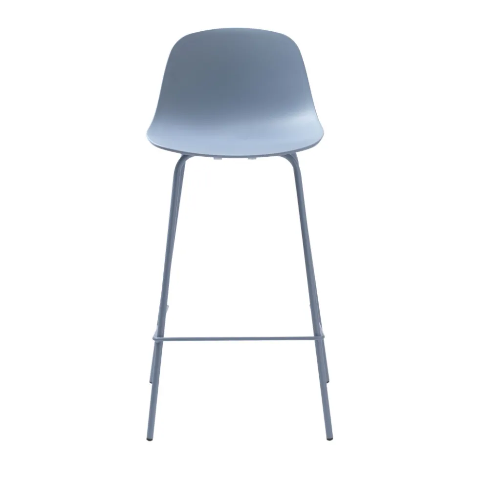 HEL Lot de 2 chaises de bar en plastique et métal H67,5cm