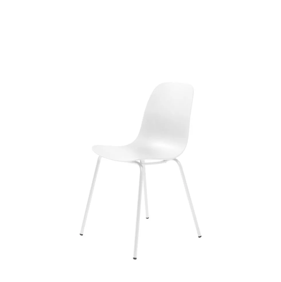 HEL Lot de 4 chaises en plastique et métal
